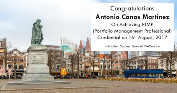 Congratulations Antonio on Achieving PfMP..!